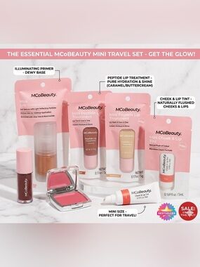 MCoBeauty 6 Pc BUNDLE - Lip Oil, Primer, Lip Treatment, Blush, Cheek & Lip Tint